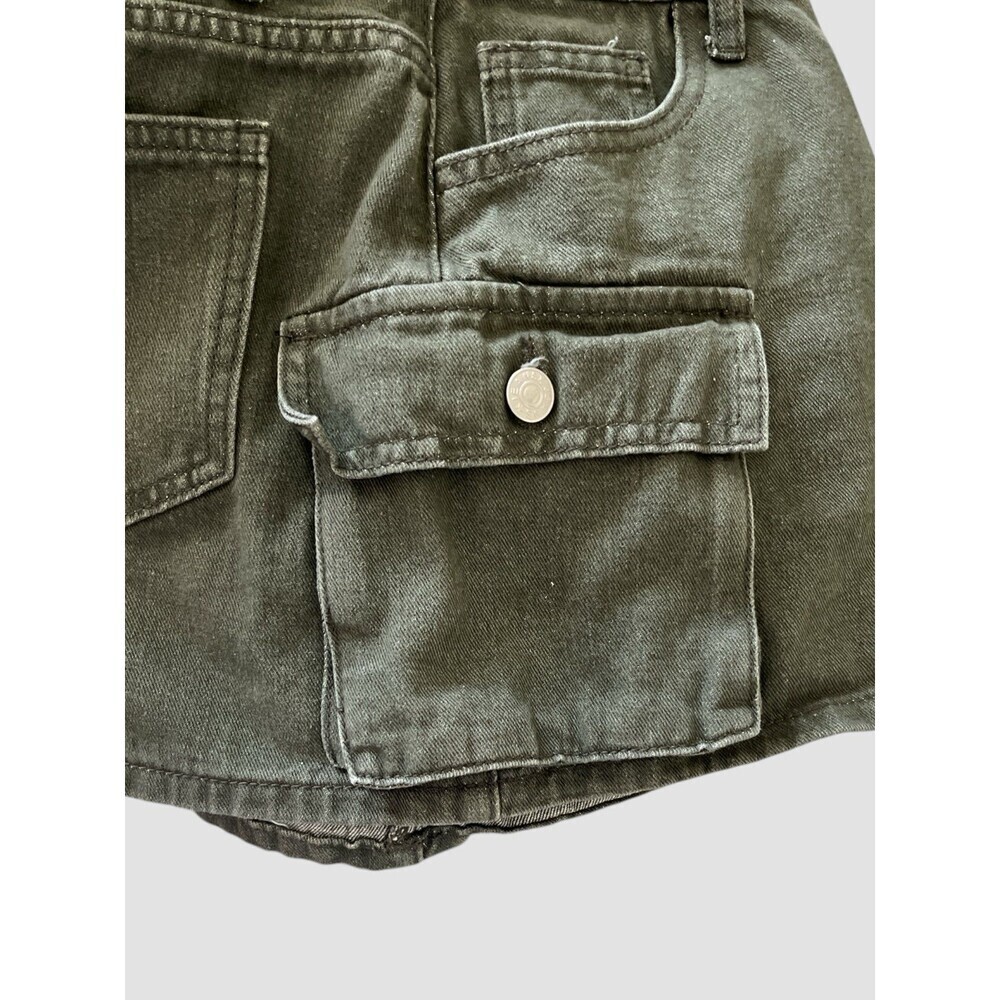 SHEIN EZwear Women's Summer Solid Color Cargo Denim Skirt Army Green Size XS 2 - Picture 5 of 5